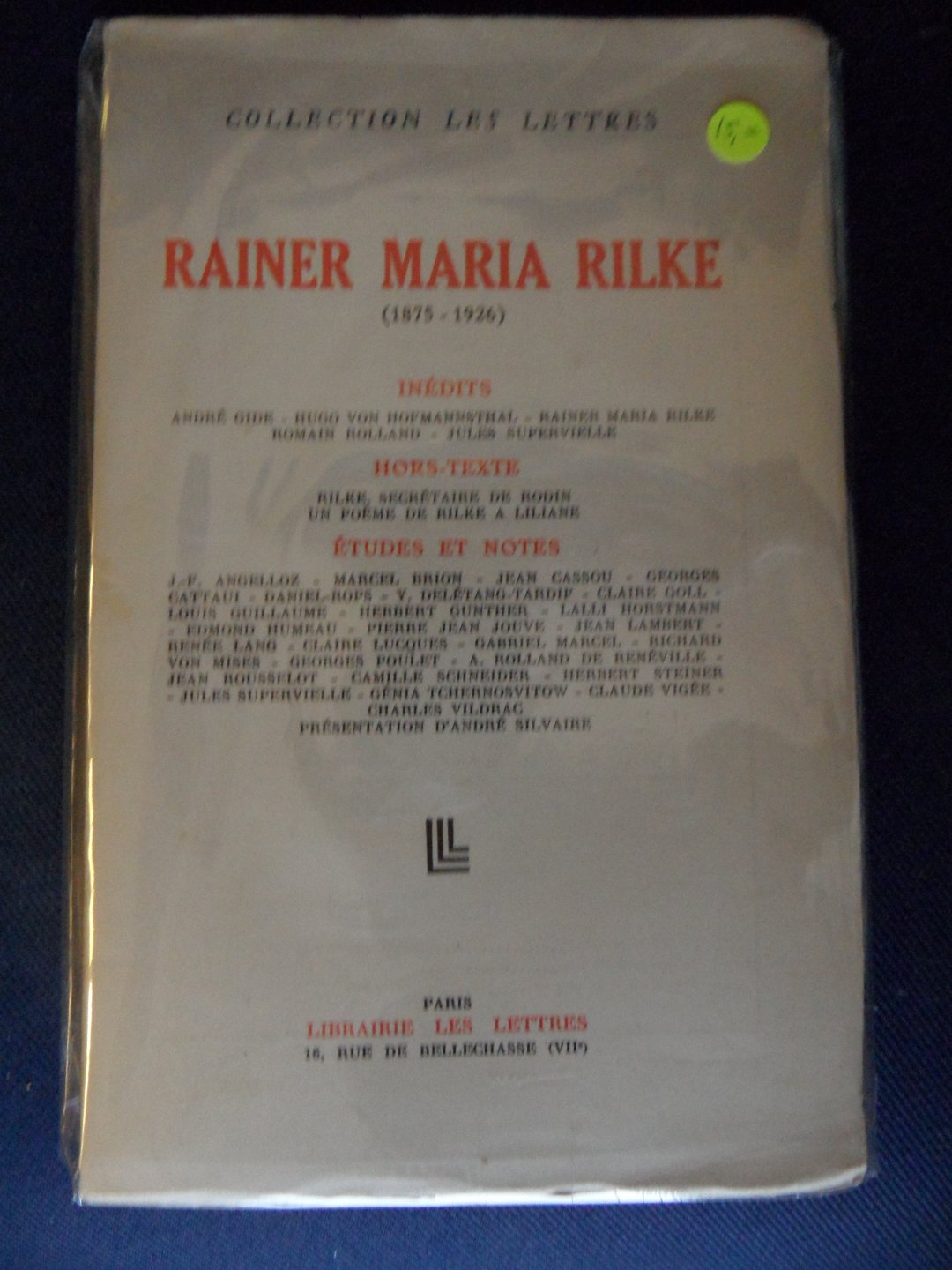 Rilke, Rainer Maria - collection les lettres 1875 1926