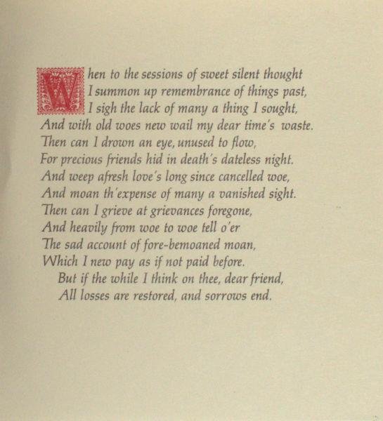 Shakespeare. - Sonnet 30.