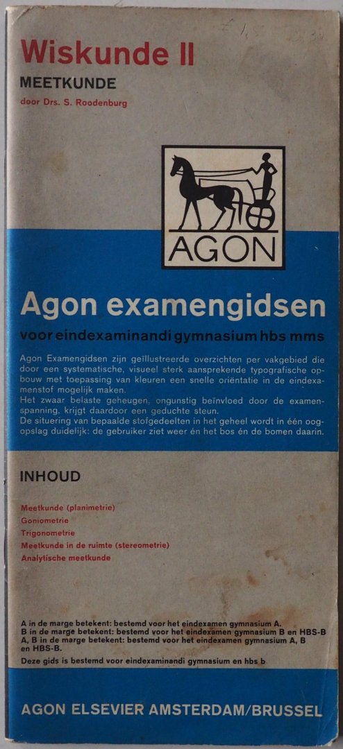 Roodenburg S - Agon examengidsen voor eindexaminandi gymnasium hbs mms Wiskunde II meetkunde
