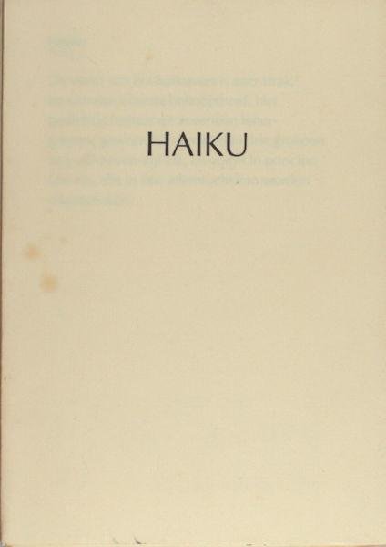 Tooren, J. van (vertaling en inleiding). - Haiku.
