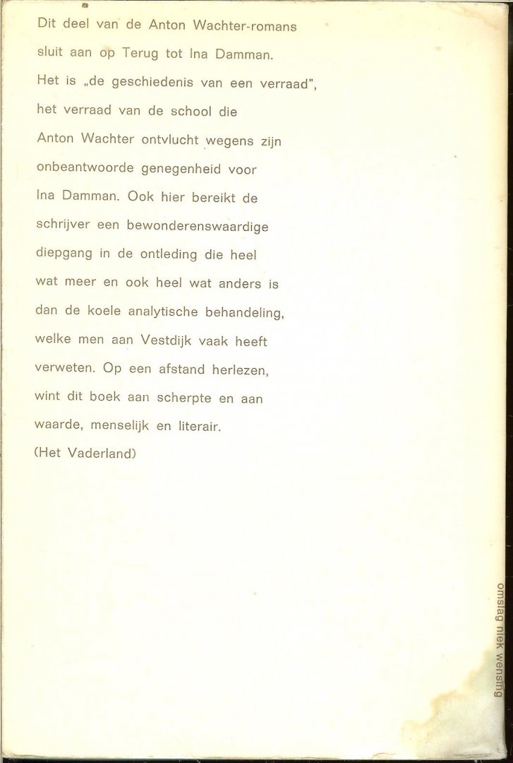Vestdijk, Simon . - De Andere school een Anton Wachter Roman