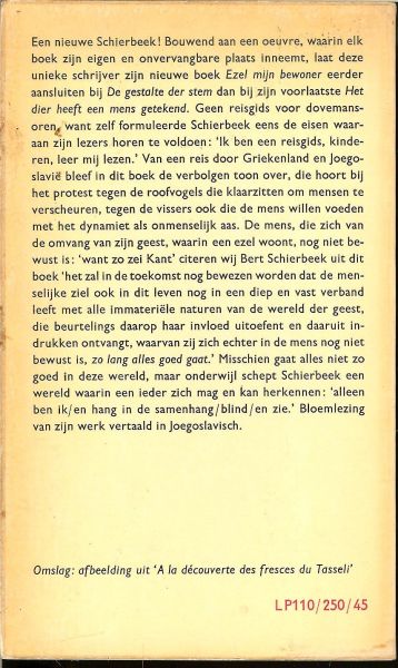 Schierbeek, Bert .. Omslag afbeelding uit  'A La découverte des fresdes du Tasselt - Ezel Mijn Bewoner