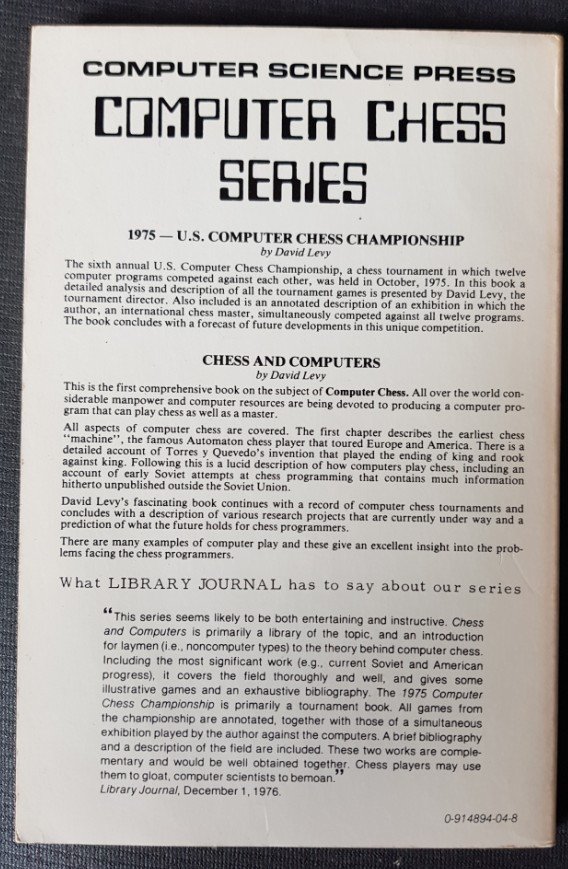 Levy, David - 1976 U.S. COMPUTER CHESS CHAMPIONSHIP Seventh U.S. Computer Chess Championship