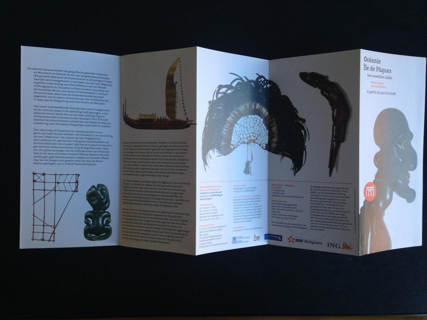 - Folder tentoonstelling Oceanie, Paaseiland, Brussel