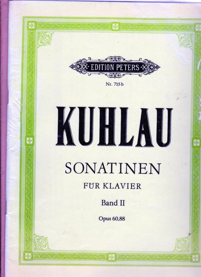 Kuhlau, Frederich Sheet musik - Sonatinen fur Klavier Band II  Op. 60, 88 Sheetmusic