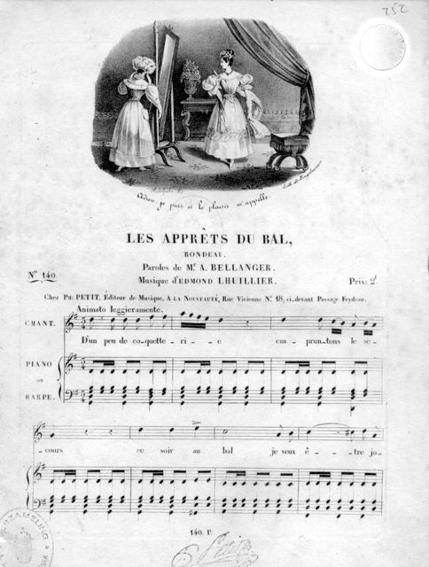 Lhuillier, Edmond: - Les apprêts du bal, rondeau. Paroles de Mr. A. Bellanger