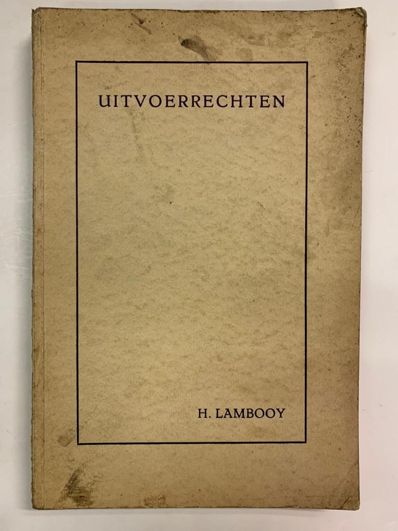 H. Lambooy - Uitvoerrechten