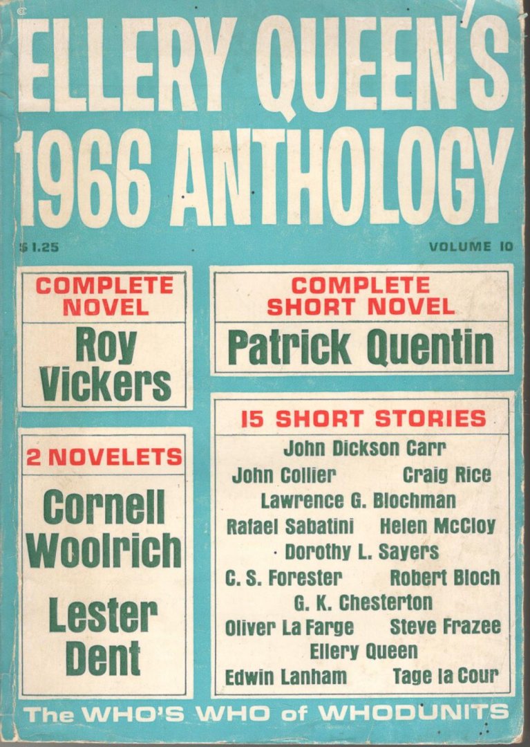 Queen, Ellery - Ellery Queen's 1966 anthology, volume 10