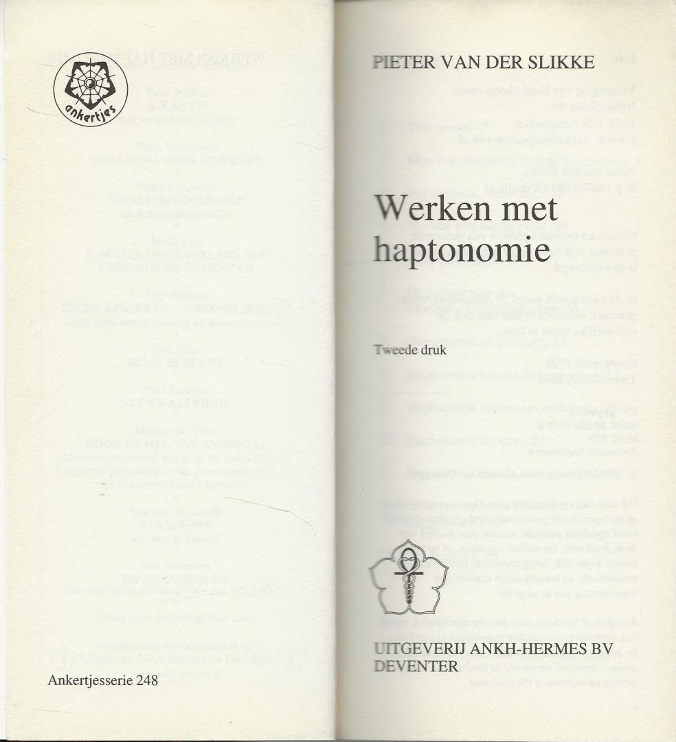 Slikke, Pieter  van der - Werken met Haptonomie - Ankertje 248