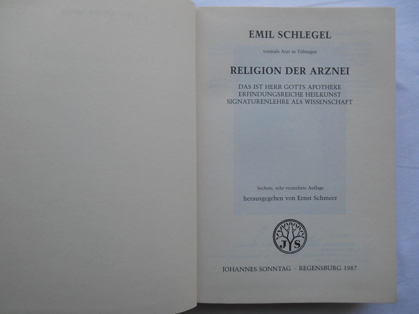 Schlegel, Emil - Religion der Arznei