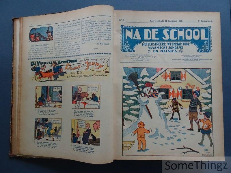 A.L. Smits (red.) / Daan Hoeksema (ills.) - Na de school: geïllustreerd weekblad voor Vlaamsche jongens en meisjes. 4e jaargang, 1928.