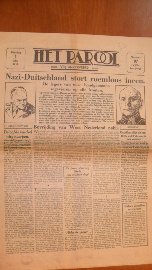 Redactie - Het Parool       dinsdag 1 mei 1945