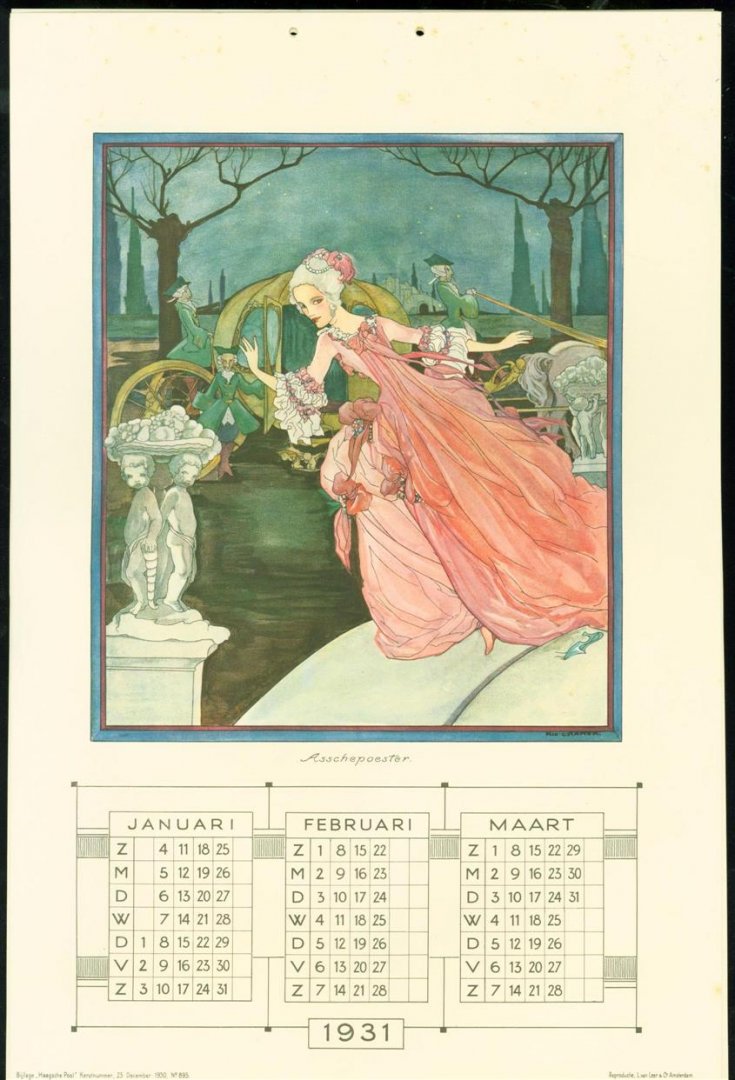 Cramer Rie - kalender voor 1931 - Calendar for 1931.