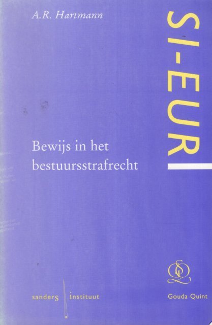 Hartmann, A.R. - Bewijs in het Bestuursstrafrecht.