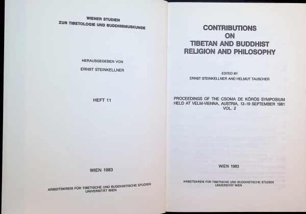 Ernst Steinkellner and Helmut Tauscher - Contributions on Tibetan and Buddhist Religion and Philosophy Vol 2