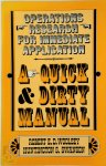 Robert E. D. Woolsey, Huntington S. Swanson - Operations Research for Immediate Application A Quick and Dirty Manual