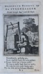 Luyken, Jan (1649-1712) and Luyken, Caspar (1672-1708) - Antique print/originele prent: De Steenzaager/The Stone-Sawyer.