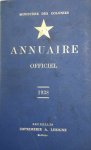 MINISTERE DES COLONIES - Annuaire Officiel - 1938 [Congo Belge - Belgisch Congo]