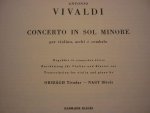 Vivaldi; A. - Concerto in sol Minore; per violino, archi e cembalo Violino e pianoforte