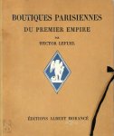 Hector Lefuel - Boutiques parisiennes du Premier Empire