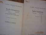Telemann; G. Ph. - Sechs Sonatinen fur Violine und Klavier mit Violoncello (Viola da Gamba) ad lib.; Herausgegeben von Schweickert / Lenzewski