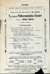 Nikisch, Arthur: - [Programmzettel] X. (letztes) Philharmonisches Concert. Dirigent: Arthur Nikisch