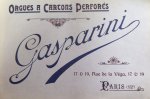  - DRAAIORGELS:  GASPARINI - orgues a cartons perforés - prijscourant met afbeeldingen - uitgave Kring van Draaiorgelvrienden, uit verzameling van
