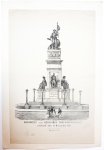  - [Lithography, litografie] "Het monument van graaf Willem II te 'S Gravenhage".