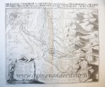  - [Antique print, etching and engraving] Attack of the French on the Line at Stollhofen in 1703 (Spanish Succession War), published 1729.