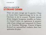 Kristof, Agota - Le grand cahier (Ex.2) (FRANSTALIG)