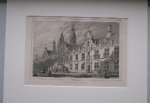 antique print (prent) - Hotel de Ville de Leyde. (Stadhuis, Leiden).