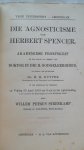 Steenkamp W.P, - Die Agnosticisme van Herbert Spencer   ( Akademiese proefskrif )