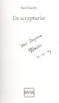 Evanby, Paul - DE SCRYPTURIST - HET LEVEND ZWART boek 1 - GESIGNEERD