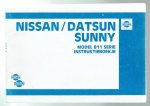  - Nissan / Datsun Sunny model B11 serie instruktieboekje