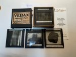  - Verax Diapositiv Spezial Extra-Hart: collection of 9 glass slides concerning Assyric ornaments/hieroglyphs in original box.