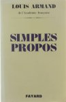 Louis Armand - Simples propos.