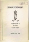 KMA - Consignes voor Cadetten - Uitgave Aug. 1972.