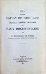 H. Donnedieu de Vabres - Essai sur la notion de préjudice dans la théorie générale du faux documentaire