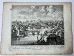 Unknown engraver, Pieter Schenk (1660-1713) - [Antique print, etching/ets, Rome] TYBERIS ipsisque injecti Pontes... Views of Rome [Set title] (Tibereiland en brug), published 1705, 1 p.