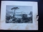 Oude 19e eeuwse litho - The Bay of Baia, Italy