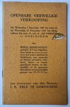 [VEILINGBOEKJE ONROEREND GOED] - [Veilingboekje betreffende onroerend goed Herwijnen, Betuwe, Gelderland] Openbare vrijwillige Verkooping van Huize "Kerkenstein" (B9), Notaris J. K. Eblé te Gorinchem, 1937, 30 pp.