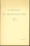 G Puchinger - In memoriam Dr. Abraham Kuyper : 1920 8 November 1950