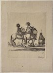 Stefano della Bella (1610-1664) - Antique print, etching, Military, Della Bella | Two drummers on horseback (Twee trommelaars te paard, Divers Exercices de Cavalerie [2]), published ca. 1650, 1 p.