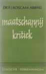 P J Roscam Abbing - Maatschappij-kritiek : een inleiding