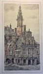 Alff, Paul van (1895-1962) - [Lithography/lithografie] "Toren Raadhuis". Raadhuis van Haarlem.