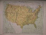 antique map (kaart). - Republiek Amerika (United States of America).
