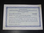Claim coupon - Vereenigde Vorstenlandsche Cultuur-Maatschappij NV