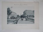 antique print (prent) - Middelburg. De stationsweg vanaf het station.