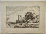 Jan van de Velde II (c. 1593-1641) - Antique print, etching | Landscape with tower of 'Het Huis te Kleef' [Series of Landscapes] - J. Van de Velde II, published before 1650, 1 p.