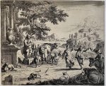 Franciscus de Bargas (1670-1692) - Antique print, etching | Pastoral landscape with dancing couple, published ca. 1690, 1 p.